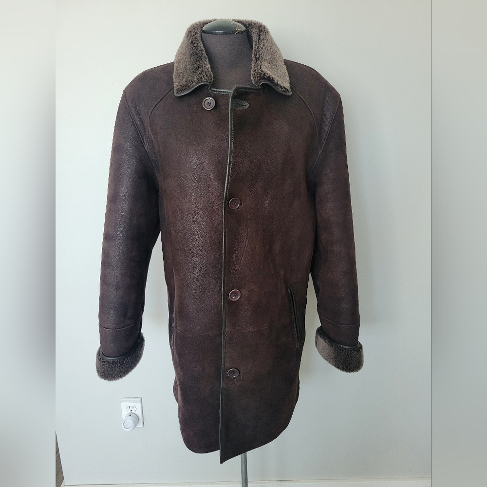 Shearling leather coat size L